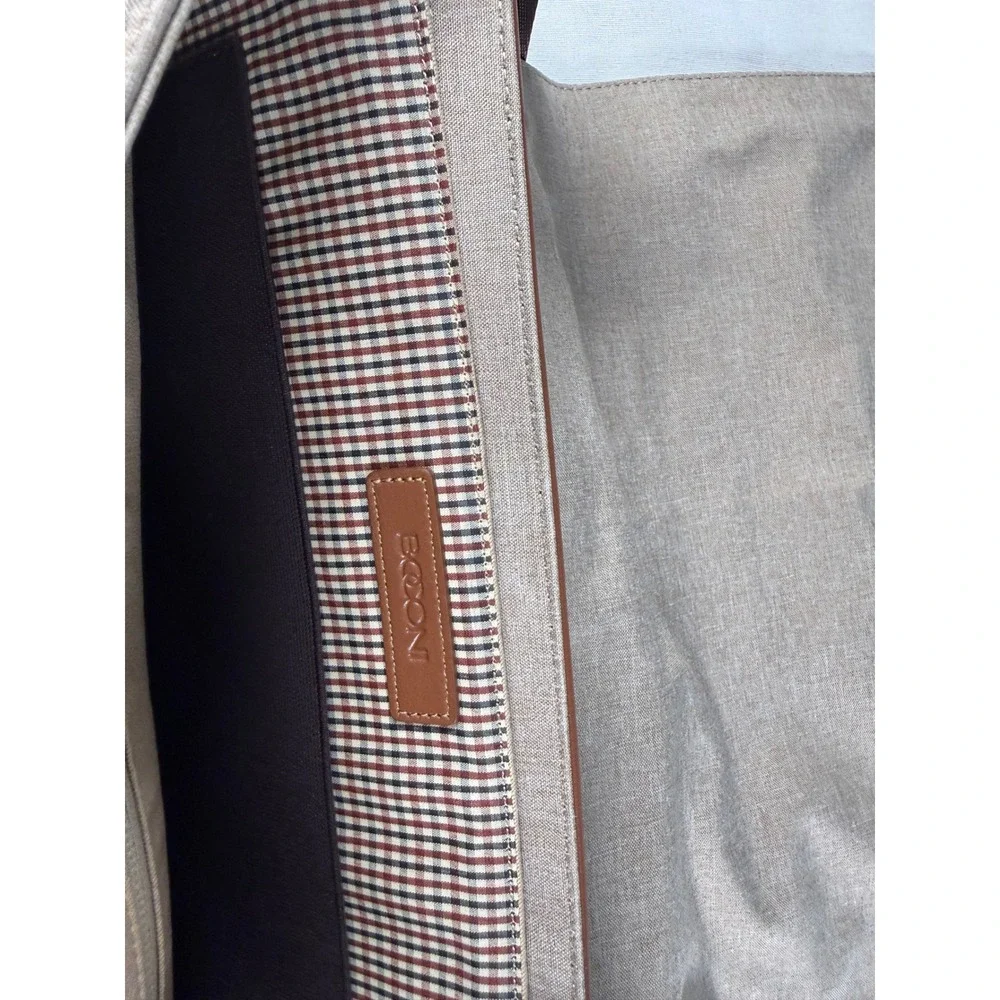 Boconi RPET Slim Messenger Bag Brown‎ Leather Recycled Fabric Laptop RFID New